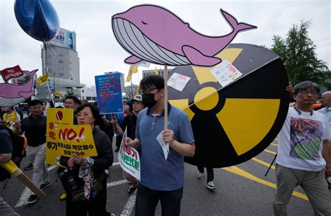 Hundreds in Seoul protest Japan's plans to release treated wastewater from Fukushima nuclear ...