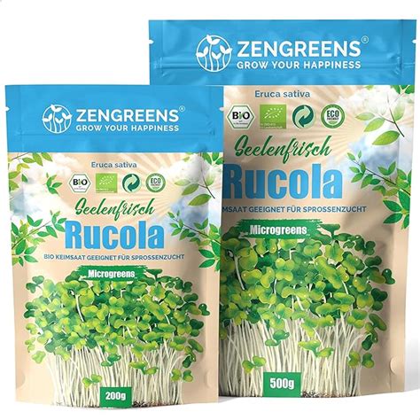 ZenGreens Bio Rucola Sprossen Samen Wähle zwischen 200g und 500g