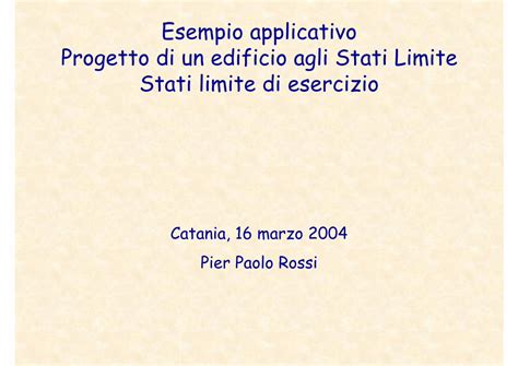 Pdf Esempio Applicativo Progetto Di Un Edificio Agli Stati