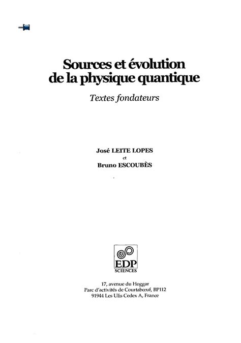 Solution Jos Leite Lopes Bruno Escoubes Sources Et Volution De La