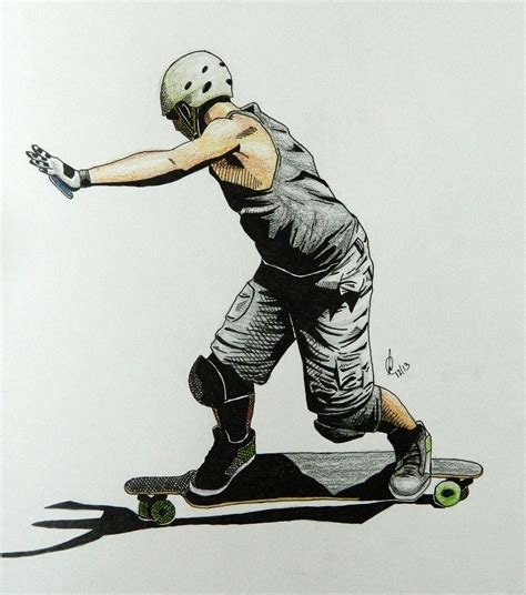 Skate ToeSide Multimedia Arts Skate Art Illustration Art