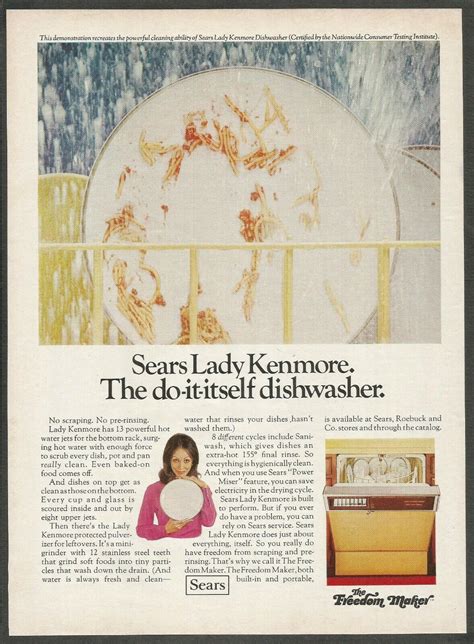 Sears Lady Kenmore The Freedom Maker Dishwasher Vintage Print