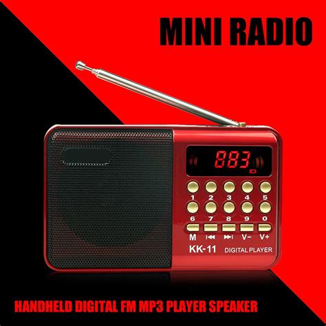 K Portable Mini Radio Handheld Digital Fm Mp Player Speaker Devices