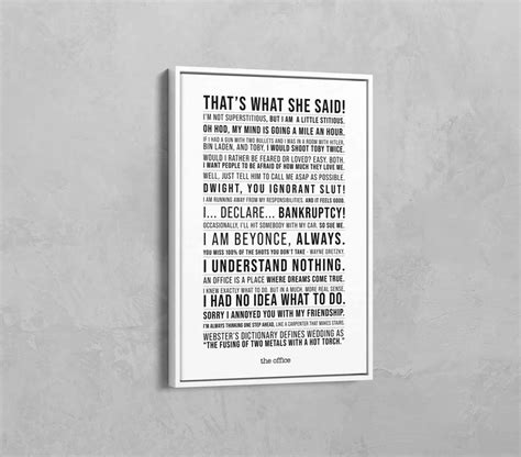 The Office TV Show Quotes Canvas, The Office TV Quote Poster, The Office Wall Art, The Office ...