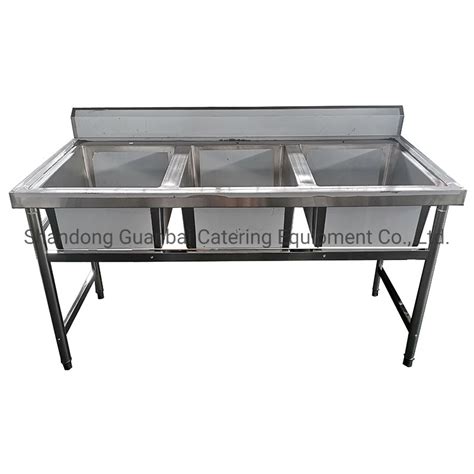 Guanbai Industrial Stainless Steel Kitchen Vegetable Wash Sink For