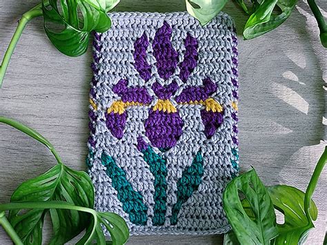 Irises Mosaic Crochet Pattern Flower Chart By Sixel Design Etsy Uk