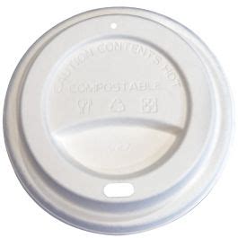 White 90mm Paper Hot Cup Lid Compostable OJI Fibre Solutions Foodservice