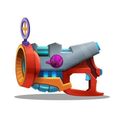 Cartoon Retro Space Blaster Ray Gun Laser Weapon Stock Vector