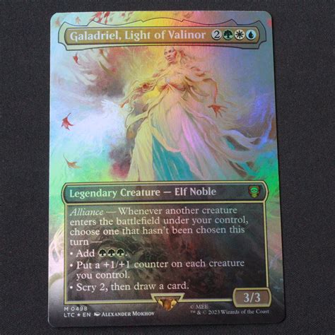 Mtg Cmdr Lotr Ltc M Foil Galadriel Light Of Valinor Borderless Nm