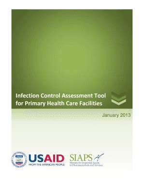 Fillable Online Pdf Usaid Infection Control Assessment Tool For Primary