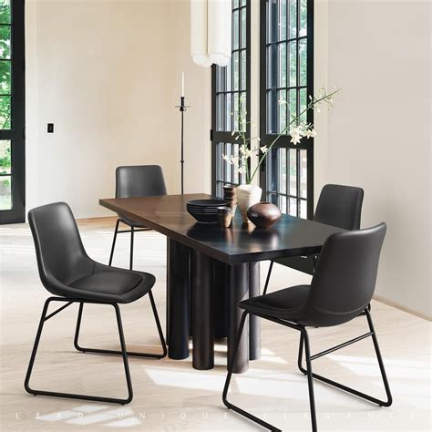 LUE BONA 18 In Black Low Back Metal Frame Dining Chairs Bar Stool With