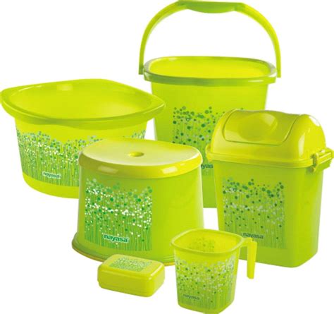 Nayasa By Bansal Group Plastic Bucket Set Of 6 Pieces Bathroom Mug