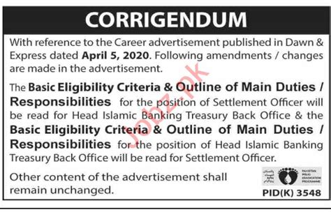 Settlement Officer Jobs 2020 In Karachi 2024 Job Advertisement Pakistan