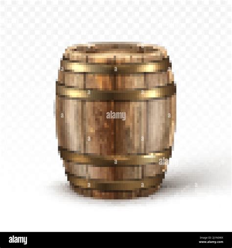 Wooden Barrel For Wine Or Beer Cask From Oak Wood With Copper Or Iron