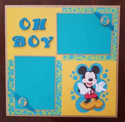 Disney Mickey Mouse Scrapbook Layout 1 Page 12x12 Etsy