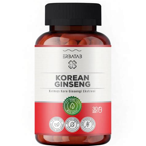 ERBATAB Korean Ginseng Kırmızı Kore Ginsengi Ekstresi İçeren Takviye