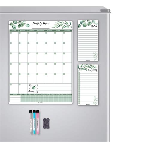 Buy Alezel Magnetic Dry Erase For Fridge Greenery Monthly Fridge