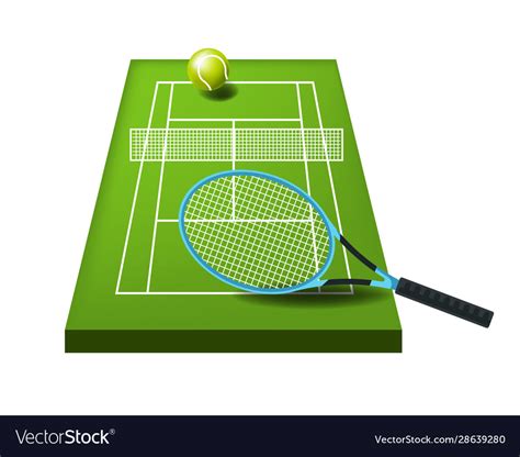 Court or course tennis ball and racket sport Vector Image