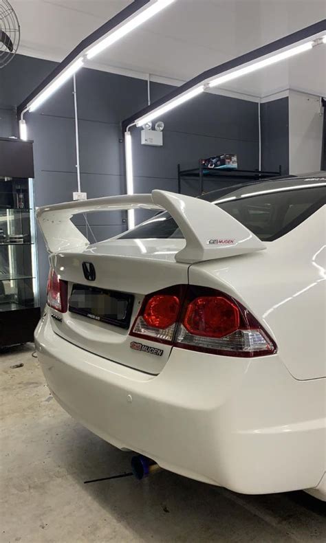 Honda Civic FD Mugen Spoiler Full White Car Accessories Accessories