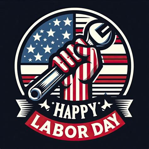 Labor Day Card Hand Holding Wrench Vector Illustration Premium Ai Generated Image