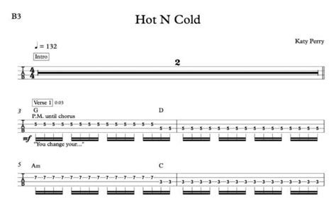 Hot N Cold Bass Guitar Music By The Measures