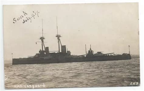 HMS VANGUARD ST Vincent Class Battleship Royal Navy RP PC 10 00