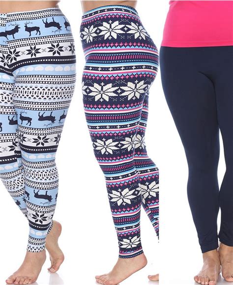 White Mark Pack Of 3 Plus Size Leggings Macys