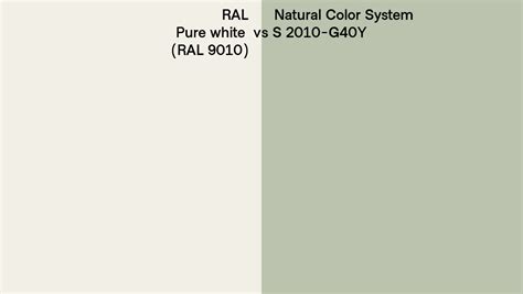 Ral Pure White Ral 9010 Vs Natural Color System S 2010 G40y Side By