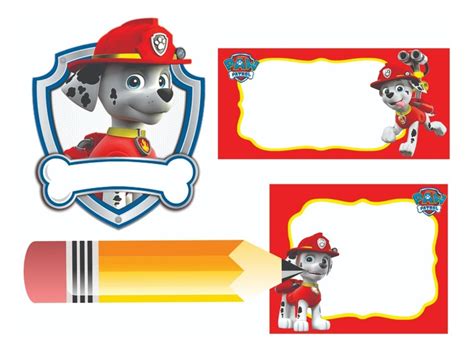 Etiquetas Escolares Editable Patrulla Canina Paw Patrol Mr 2500 En