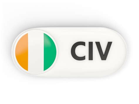 Round Button With Iso Code Illustration Of Flag Of Cote Divoire