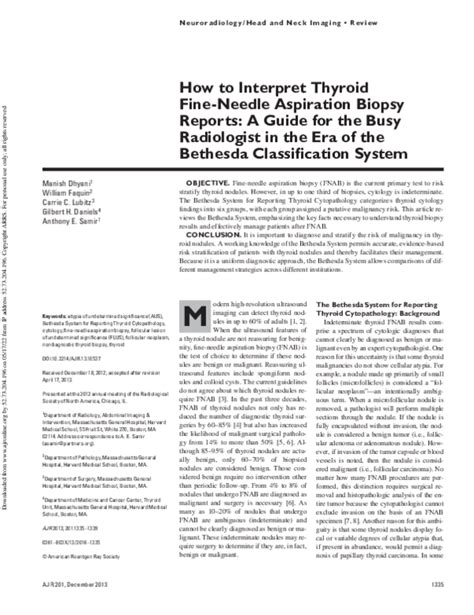 (PDF) How to Interpret Thyroid Fine-Needle Aspiration Biopsy Reports: A ...