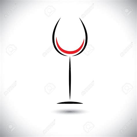 Abstract line art graphic of wine glass on white background Stock Vector - 19290884 | Wine ...