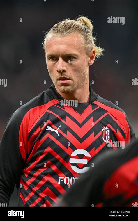 Milano Italy Nd Oct Simon Kjaer Of Ac Milan Is Warming Up