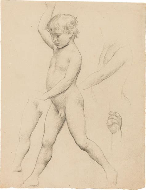 Gustav Klimt Naked Boy Striding To The Left Arm Hand And Leg