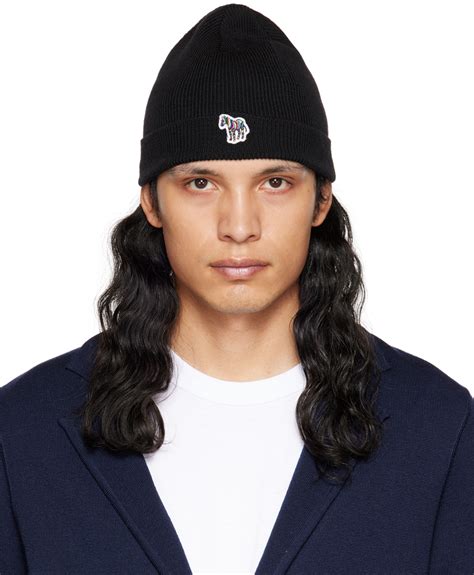 Black Zebra Beanie By PS By Paul Smith On Sale