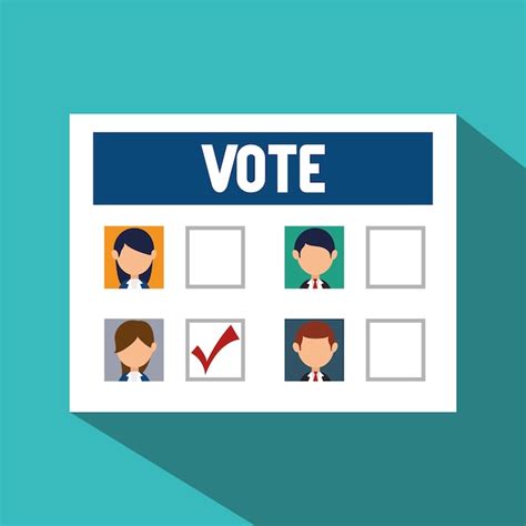 Diseño De Voto De Elecciones De Dibujos Animados Vector Premium