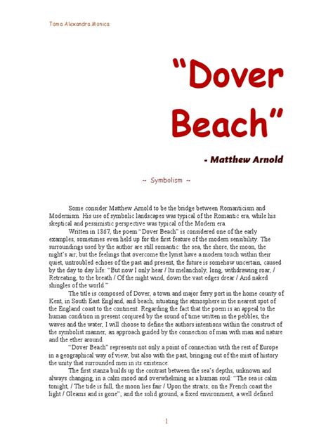 Dover Beach Matthew Arnold Pdf