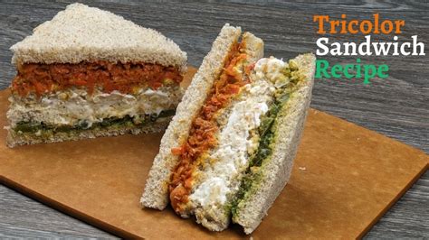 Tricolor Sandwich Recipe Healthy Carrot Paneer Capsicum Sandwich