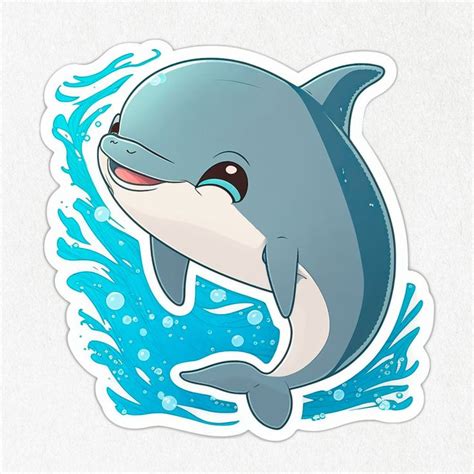 Dolphin Sticker, Happy Dolphin, Sea Animal, Dolphin Vinyl, Smiling ...