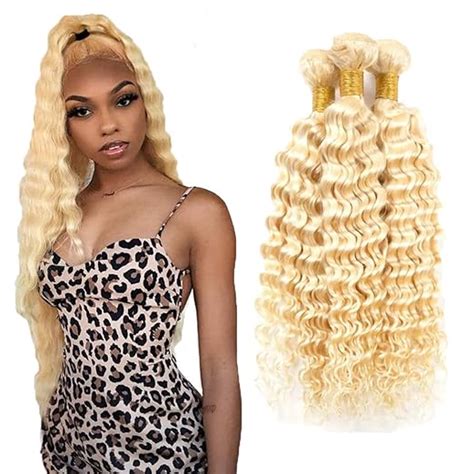 Amazon 613 Human Hair Bundles Honey Blonde Deep Wave Human Hair 3