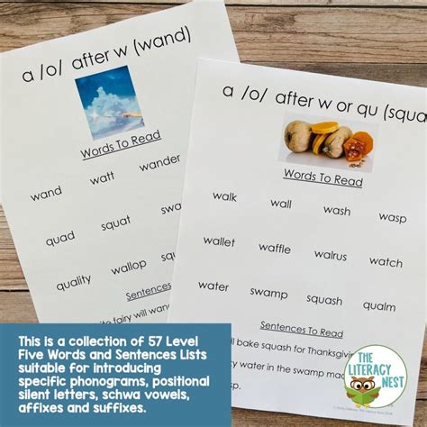 Decodable Word Lists And Sentences For Orton Gillingham Lessons Level 5