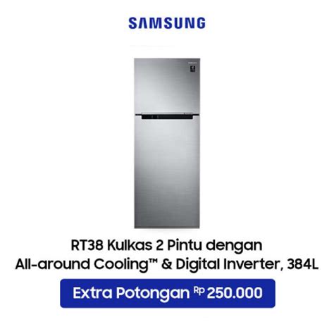 Samsung Kulkas 2 Pintu Dengan All Around Cooling 384 L RT38K503JS8