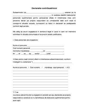 Declaratia Contribuabilului Fill And Sign Printable Template Online