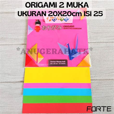 Jual Kertas Lipat Origami 20X20 Cm Bolak Balik FORTE Shopee Indonesia