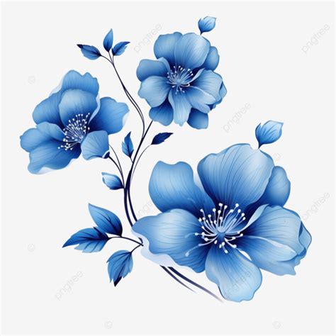 Prediseñadas De Flor Azul PNG Flor Azul Azul Flores PNG Imagen para