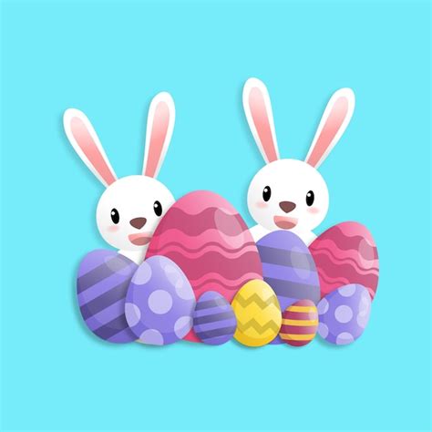 Premium Vector Happy Easter Day In Paper Art Style With Rabbit And