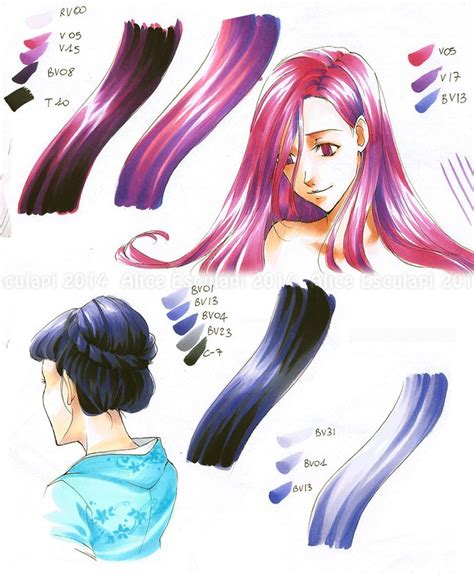 Copic Italia Tutorial Come Colorare I Capelli In Stile Manga 3