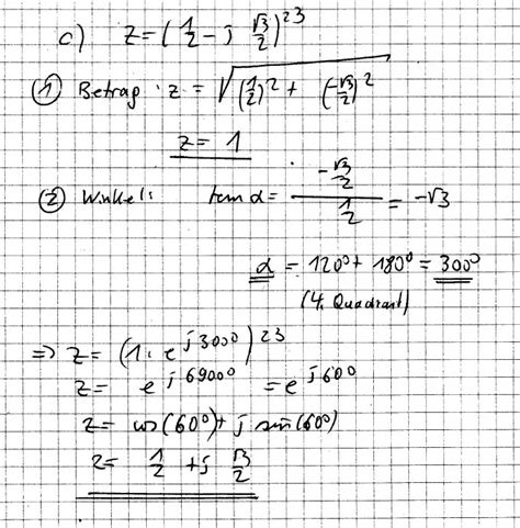 Berechnung Von Potenzen Mit Komplexen Zahlen Mathelounge