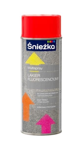 LAKIER W SPRAYU FLUORESCENCYJNY CZERWONY POŁYSK UNIWERSALNY 400ML