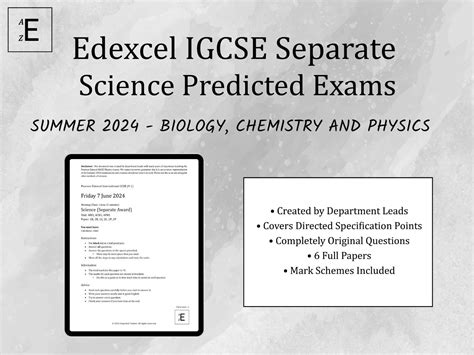 Summer 2024 Igcse Science Separate Award Predicted Exams Biology Chemistry And Physics